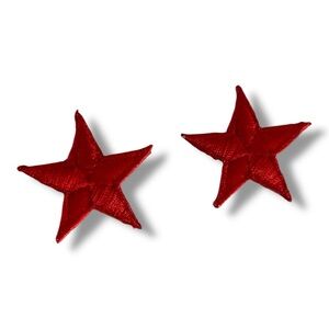 🦋 5/$25 - Set of 2 Iron-On Patches - Red Stars - (1.5” x 1.5”)